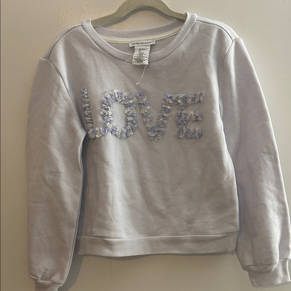NWOT Cupcakes & Cashmere Light Gray Top - size- girls 7/8